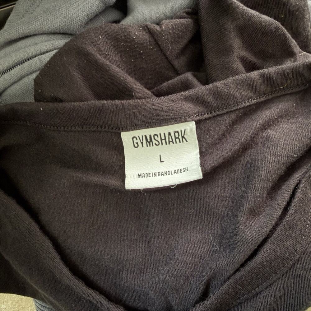 Gymshark Large Essential Tee Asymmetrical Split Side Knot Tie Black T-Shirt Top - Picture 2 of 8